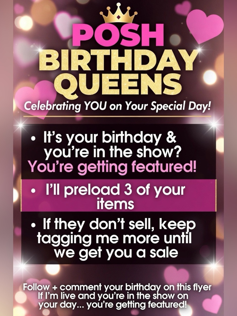 Posh Birthday Queens | Birthday Feature in Live Share Shows